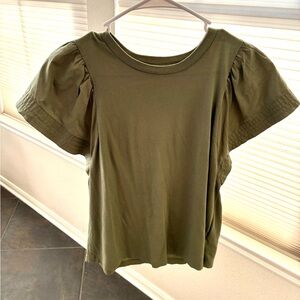 Old Navy Butterfly Sleeve Top Olive Green